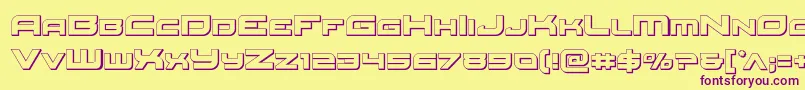 Redrocket3D Font – Purple Fonts on Yellow Background