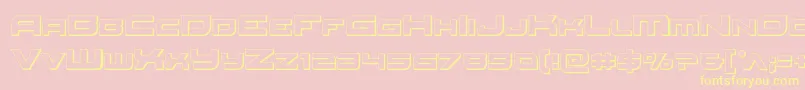 Redrocket3D-Schriftart – Gelbe Schriften auf rosa Hintergrund