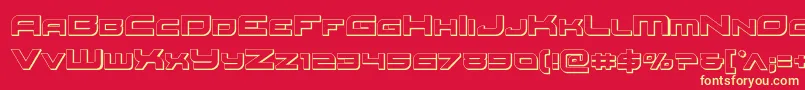Redrocket3D-fontti – keltaiset fontit punaisella taustalla