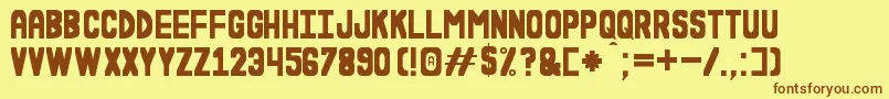 EsLaDuraWnSt-Schriftart – Braune Schriften auf gelbem Hintergrund