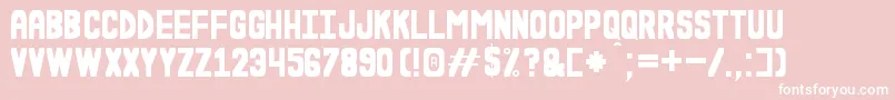 Fonte EsLaDuraWnSt – fontes brancas em um fundo rosa