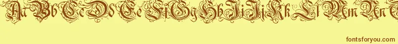 RothenburgDecorativeNormal Font – Brown Fonts on Yellow Background