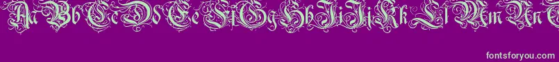 RothenburgDecorativeNormal Font – Green Fonts on Purple Background