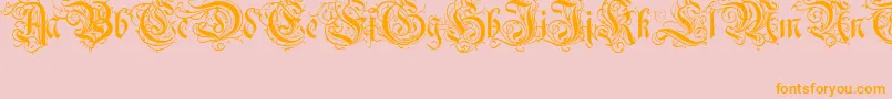 RothenburgDecorativeNormal Font – Orange Fonts on Pink Background