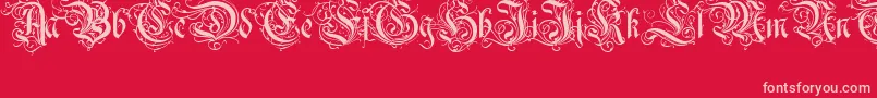 RothenburgDecorativeNormal Font – Pink Fonts on Red Background