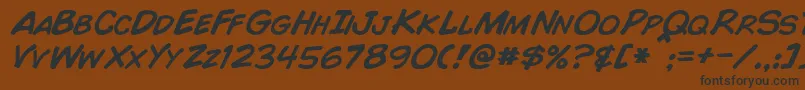 ComicBookItalic Font – Black Fonts on Brown Background