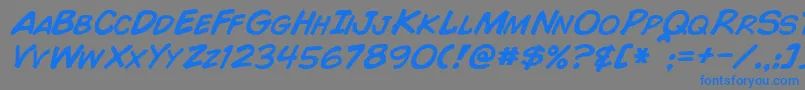 ComicBookItalic Font – Blue Fonts on Gray Background