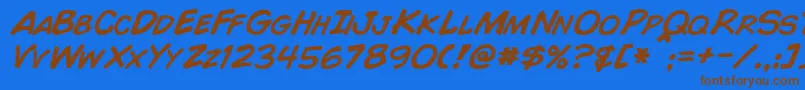 Más sobre la fuente ComicBookItalic fuente ComicBookItalic – Fuentes Marrones Sobre Fondo Azul