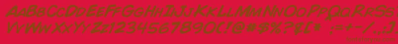 ComicBookItalic Font – Brown Fonts on Red Background