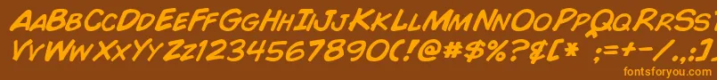 ComicBookItalic Font – Orange Fonts on Brown Background