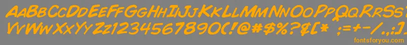 Czcionka ComicBookItalic – pomarańczowe czcionki na szarym tle