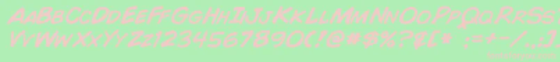 ComicBookItalic Font – Pink Fonts on Green Background