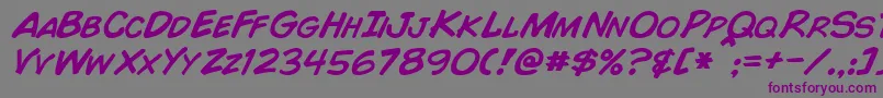 En savoir plus sur la police ComicBookItalic Police ComicBookItalic – polices violettes sur fond gris