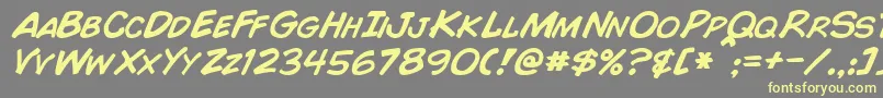 fuente ComicBookItalic – Fuentes Amarillas Sobre Fondo Gris