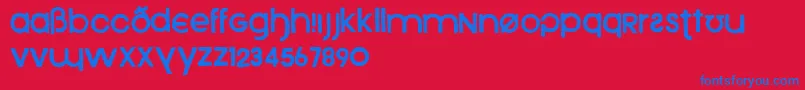 Xeno Font – Blue Fonts on Red Background