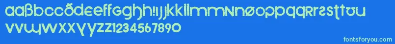 Czcionka Xeno – zielone czcionki na niebieskim tle