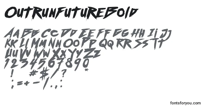 Schriftart OutrunFutureBold – Alphabet, Zahlen, spezielle Symbole