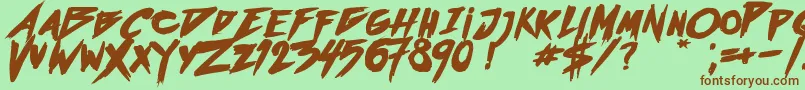 OutrunFutureBold Font – Brown Fonts on Green Background