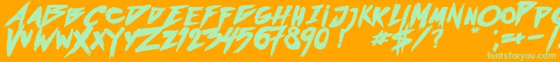 OutrunFutureBold Font – Green Fonts on Orange Background