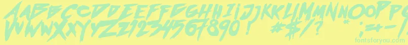 OutrunFutureBold Font – Green Fonts on Yellow Background