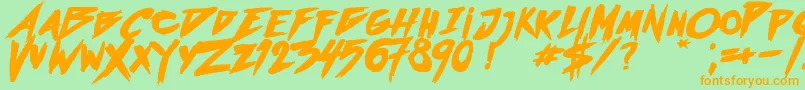 OutrunFutureBold Font – Orange Fonts on Green Background