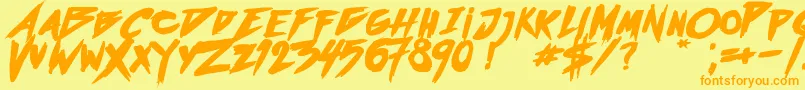 OutrunFutureBold Font – Orange Fonts on Yellow Background