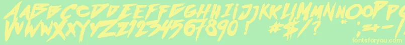 OutrunFutureBold Font – Yellow Fonts on Green Background