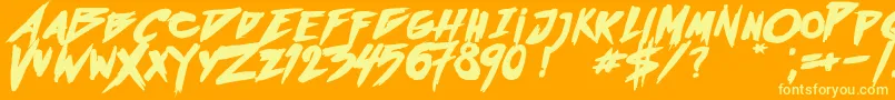 OutrunFutureBold Font – Yellow Fonts on Orange Background