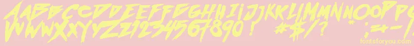 OutrunFutureBold Font – Yellow Fonts on Pink Background