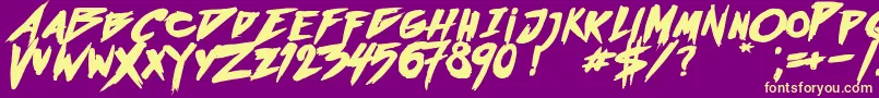 OutrunFutureBold Font – Yellow Fonts on Purple Background