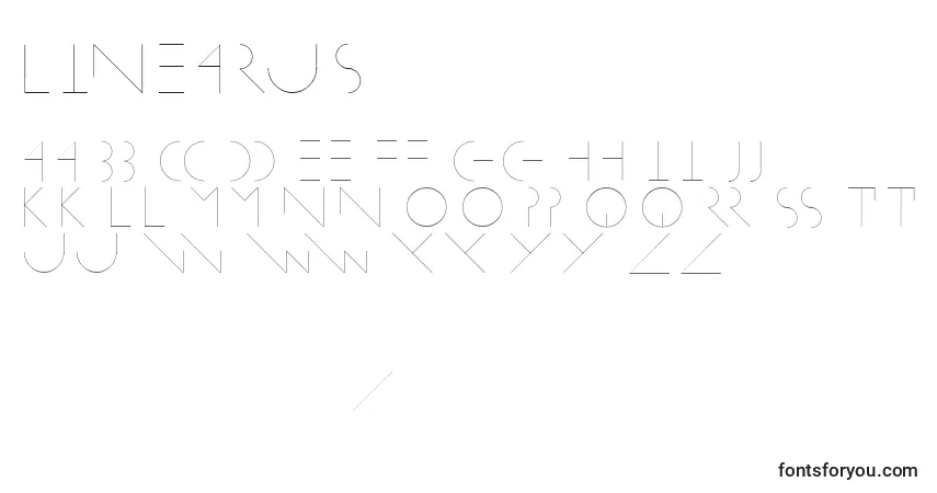 Schriftart Linearus – Alphabet, Zahlen, spezielle Symbole