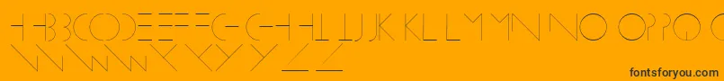 Linearus Font – Black Fonts on Orange Background