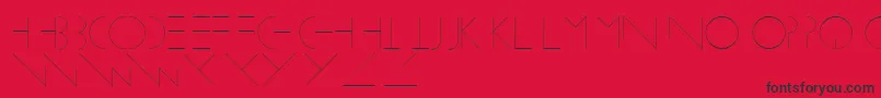 Linearus-Schriftart – Schwarze Schriften auf rotem Hintergrund