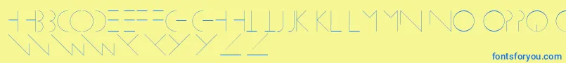 Linearus Font – Blue Fonts on Yellow Background