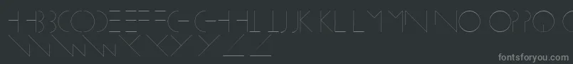 フォントLinearus – 黒い背景に灰色の文字