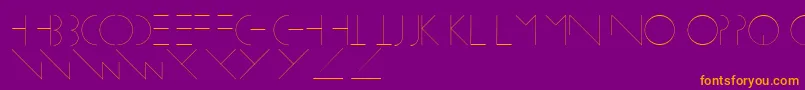 フォントLinearus – 紫色の背景にオレンジのフォント