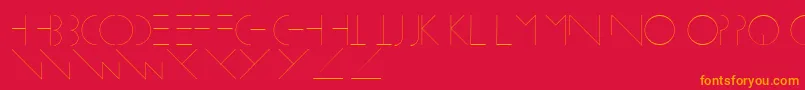 Linearus Font – Orange Fonts on Red Background