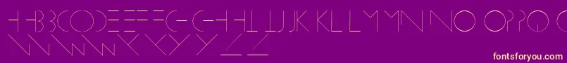フォントLinearus – 紫の背景に黄色のフォント