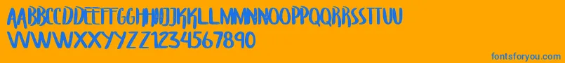 TroupersCapitals Font – Blue Fonts on Orange Background