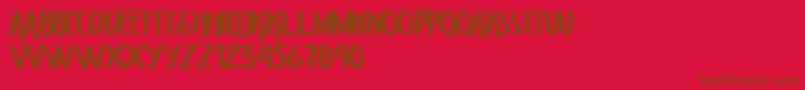 TroupersCapitals Font – Brown Fonts on Red Background