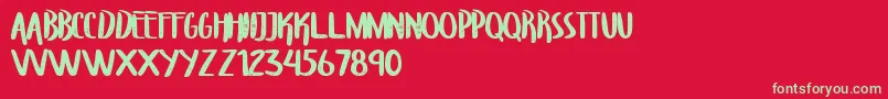 TroupersCapitals Font – Green Fonts on Red Background