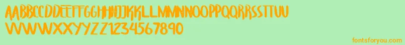 TroupersCapitals Font – Orange Fonts on Green Background