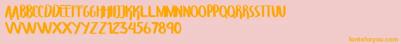 TroupersCapitals-fontti – oranssit fontit vaaleanpunaisella taustalla
