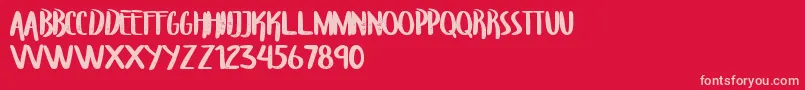 Saiba mais sobre a fonte TroupersCapitals Fonte TroupersCapitals – fontes rosa em um fundo vermelho