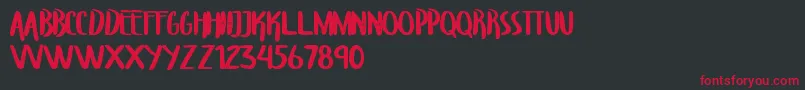 TroupersCapitals Font – Red Fonts on Black Background