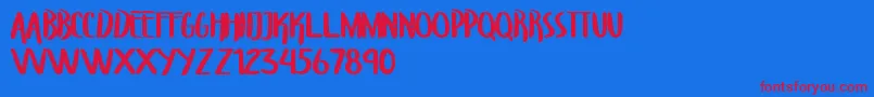 フォントTroupersCapitals – 赤い文字の青い背景