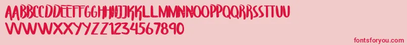 TroupersCapitals Font – Red Fonts on Pink Background