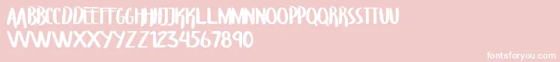 Fonte TroupersCapitals – fontes brancas em um fundo rosa