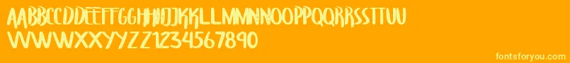 フォントTroupersCapitals – オレンジの背景に黄色の文字