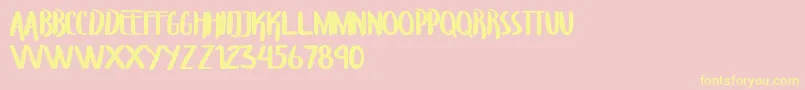 TroupersCapitals Font – Yellow Fonts on Pink Background